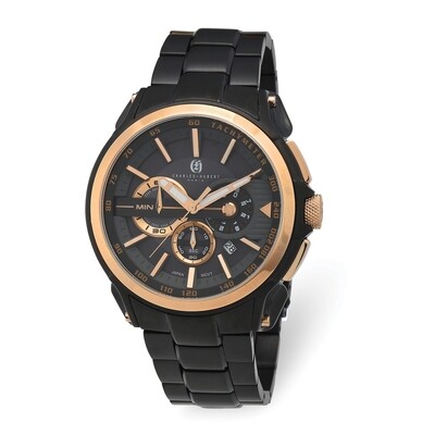 Charles Hubert IP Black Stainless Steel Chronograph Black Dial Watch  XWA6035, MPN: XWA6035, 848870…