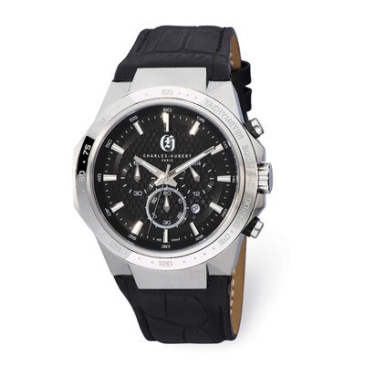Charles Hubert Chrono Black Dial Solar-powered Men&#39;s Watch Stainless Steel XWA5492, MPN: XWA5492, 8…