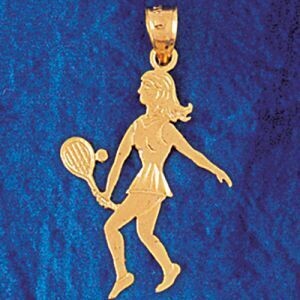 Dazzlers Jewelry Tennis Player Pendant Necklace Charm Bracelet in Yellow, White or Rose Gold 3287, …