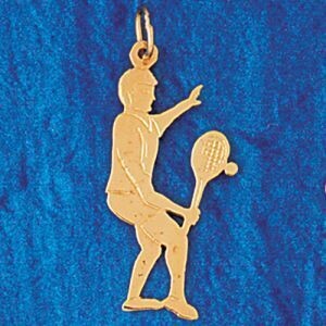 Dazzlers Jewelry Tennis Player Pendant Necklace Charm Bracelet in Yellow, White or Rose Gold 3286, …