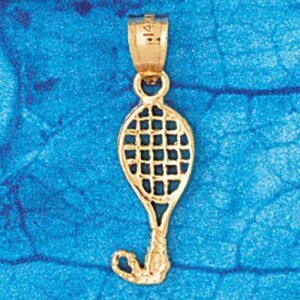 Dazzlers Jewelry Tennis Racket Pendant Necklace Charm Bracelet in Yellow, White or Rose Gold 3312, …