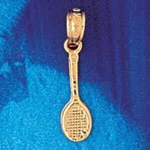 Dazzlers Jewelry Tennis Racket Pendant Necklace Charm Bracelet in Yellow, White or Rose Gold 3308, …