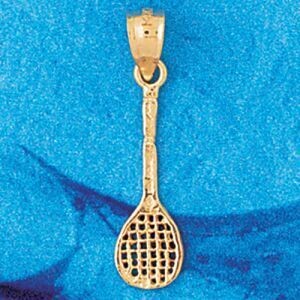 Dazzlers Jewelry Tennis Racket Pendant Necklace Charm Bracelet in Yellow, White or Rose Gold 3306, …