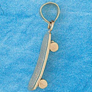 Dazzlers Jewelry Skate Board Pendant Necklace Charm Bracelet in Yellow, White or Rose Gold 3341, MP…