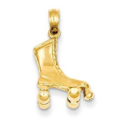 3-D Roller Skate Pendant 14k Gold C3550, MPN: C3550, 637218020157