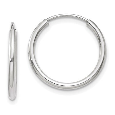 Polished Endless Tube Hoop Earrings 14k white Gold TF791, MPN: TF791, 886774562469