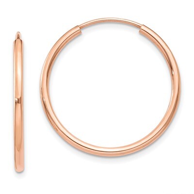 Polished Endless Tube Hoop Earrings 14k Rose Gold TF784, MPN: TF784, 191101366352