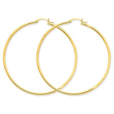 Lightweight Tube Hoop Earrings 14k Gold T923L, MPN: T923L, 883957287584