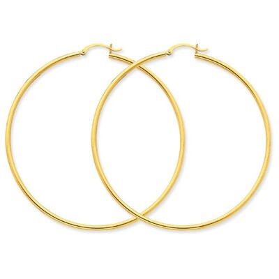 Lightweight Tube Hoop Earrings 14k Gold T924L, MPN: T924L, 883957287607