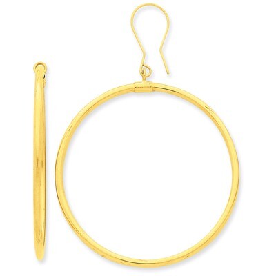 Tube Hoop Dangle Earrings 14k Gold TE509, MPN: TE509, 883957290775