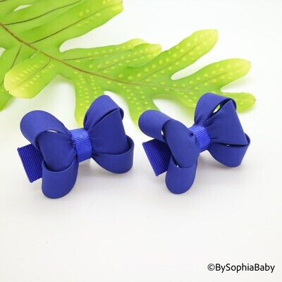 Royal Blue Blue Baby Bow Pig Tail Baby Bow Royal Blue Baby Hair Bow Small Baby Bow Flower Girl Baby…