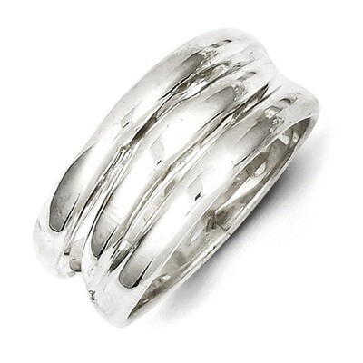 Fancy Ribbed Ring Sterling Silver Solid QR920, MPN: QR920, 883957254623