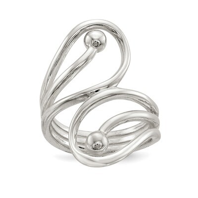 Fancy Swirl Ring Sterling Silver Polished QR6595, MPN: QR6595, 191101328374