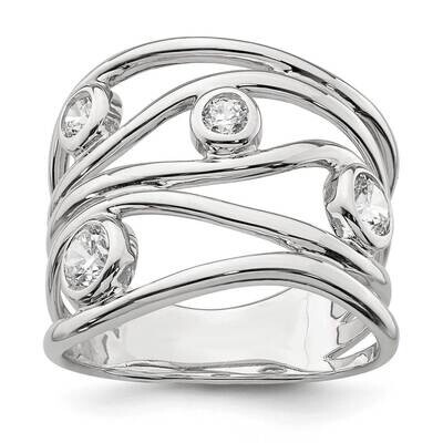 Fancy Ring Sterling Silver CZ Diamond QR7106, MPN: QR7106, 883957995151