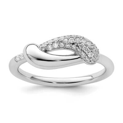 CZ Diamond Fancy Ring Sterling Silver Rhodium-Plated QR7191, MPN: QR7191,