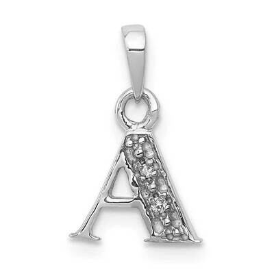 Diamond Initial A Pendant 10k White Gold Diamond 10YC251A, MPN: 10YC251A,