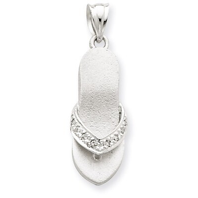 Diamond Sandal Pendant 14k White Gold YC866, MPN: YC866, 886774137742