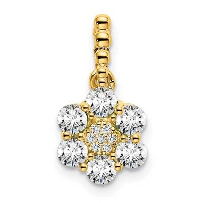 Si1/Si2, G H I, Floral Pendant 14k Gold Lab Grown Diamond PM7191-063-YLG, MPN: PM7191-063-YLG, 8839…