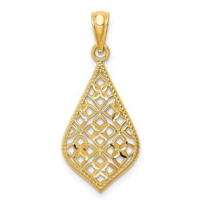 Dangle Pendant 14k Gold Diamond-cut YC1434, MPN: YC1434, 716838334230