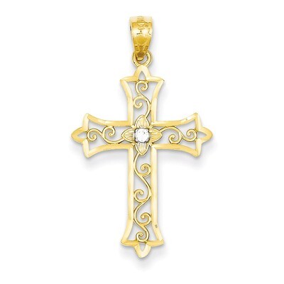 Diamond Cross Pendant 14k Gold XR1232, MPN: XR1232, 883957524054