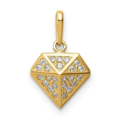 Geometric Diamond-shaped Pendant 14k Gold CZ Diamond YC1373, MPN: YC1373, 886774006598