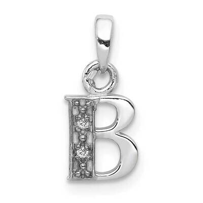 Diamond Initial B Pendant 10k White Gold Diamond 10YC251B, MPN: 10YC251B,