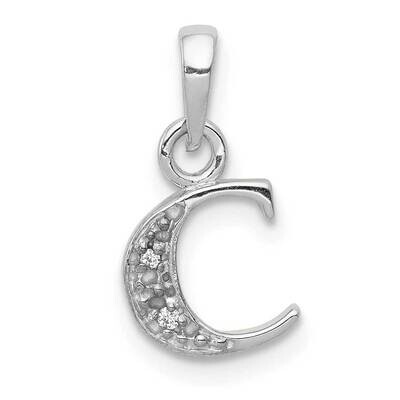 Diamond Initial C Pendant 10k White Gold Diamond 10YC251C, MPN: 10YC251C,