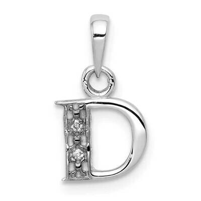 Diamond Initial D Pendant 10k White Gold Diamond 10YC251D, MPN: 10YC251D,