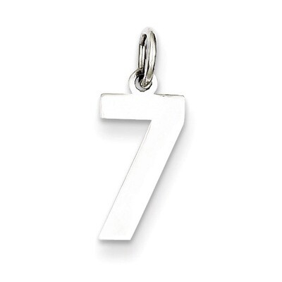 Charm Number 7 Sterling Silver Polished QSS07, MPN: QSS07, 883957101644