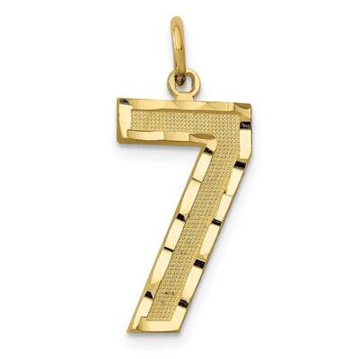 Diamond Cut Number 7 Charm 10k Gold Casted Large 10LN07, MPN: 10LN07,