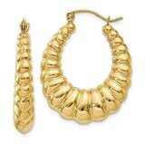 Scalloped Hoop Earrings 10k Gold Polished 10S1502, MPN: 10S1502, 191101566516