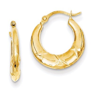 Hollow X Hoop Earrings 14k Gold TL754, MPN: TL754, 886774960784