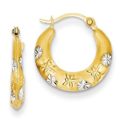 Hoop Earrings 14K Gold &amp; Rhodium TL732, MPN: TL732, 883957468792