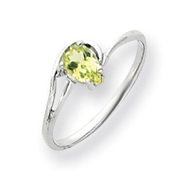 6x4mm Pear Peridot ring 14k White Gold Y4627PE, MPN: Y4627PE, 883957711195