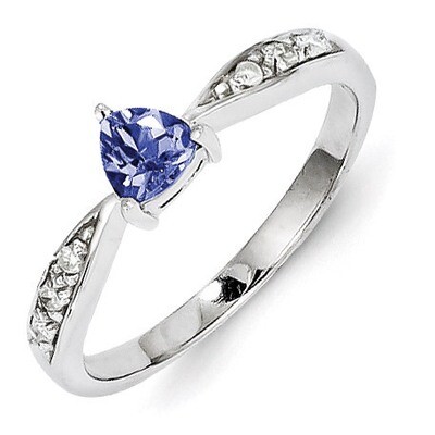 Tanzanite &amp; Diamond Ring Sterling Silver QDX924, MPN: QDX924, 883957433875