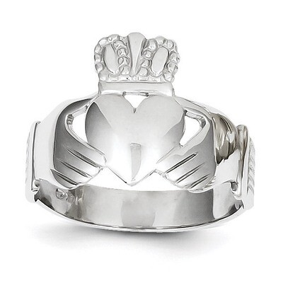 Men&#39;s Claddagh Ring 14k White Gold D3112, MPN: D3112, 637218136735