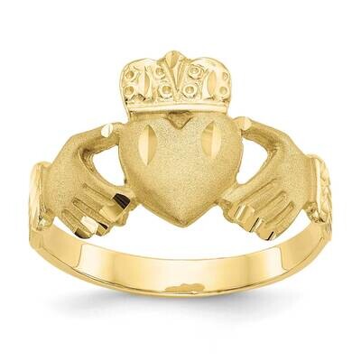 Men&#39;s Claddagh Ring 10k Gold Polished 10K3856, MPN: 10K3856, 191101726491