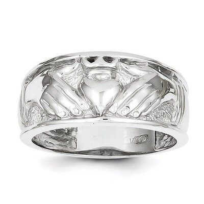 Men&#39;s Claddagh Ring 14k White Gold D3115, MPN: D3115, 637218136810