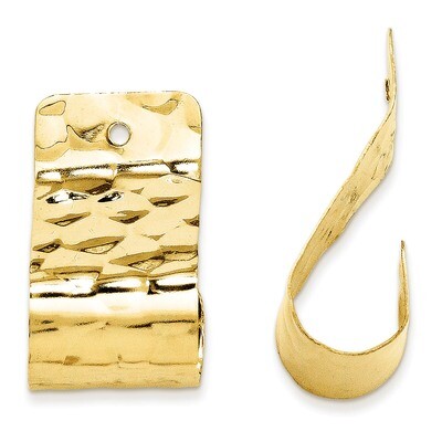 Hammered Earring Jackets 14k Gold Polished E987, MPN: E987, 658226124743