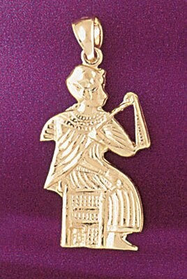 Dazzlers Jewelry Egyptian Pharaoh Pendant Necklace Charm Bracelet in Yellow, White or Rose Gold 480…