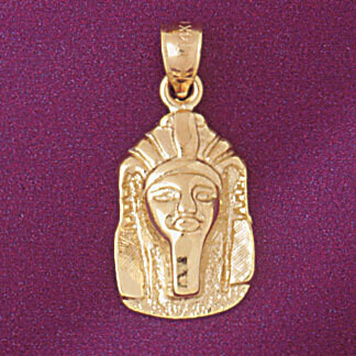 Dazzlers Jewelry Egyptian Pharaoh Pendant Necklace Charm Bracelet in Yellow, White or Rose Gold 480…