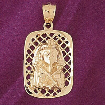 Dazzlers Jewelry Egyptian Pharaoh Pendant Necklace Charm Bracelet in Yellow, White or Rose Gold 480…