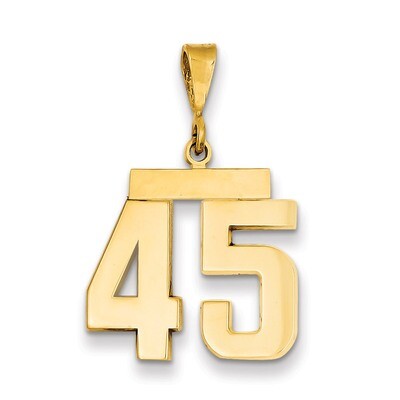 Number 45 Charm 14k Gold Medium Polished MP45, MPN: MP45, 883957135397