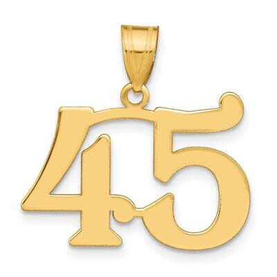 Number 45 Pendant 14k Gold Polished APN45, MPN: APN45, 196904080061