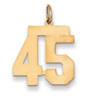 Number 45 Charm 14k Gold Medium Polished LM45, MPN: LM45, 883957134840