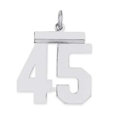 Pendant Number 45 Polished Sterling Silver Medium QMS45, MPN: QMS45, 191101278174