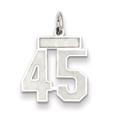 Charm Number 45 Satin Sterling Silver Small QPS45, MPN: QPS45, 191101282744