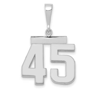 Number 45 Charm 14k White Gold Polished Medium WMP45, MPN: WMP45, 196904075838