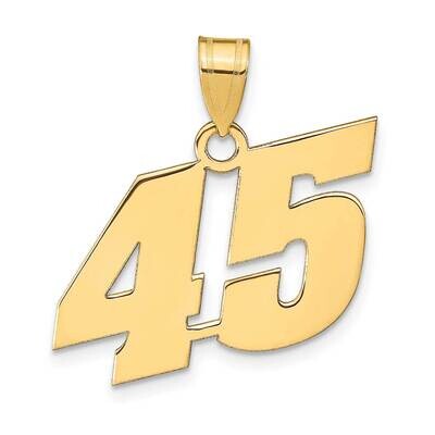 Block Number 45 Pendant 14k Gold Polished BN45, MPN: BN45, 196904079164