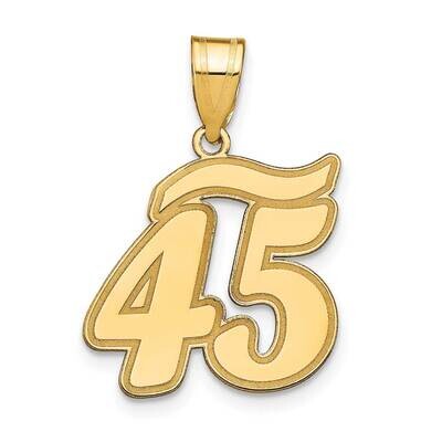 Script Number 45 Pendant 14k Gold Polished SCN45, MPN: SCN45, 196904078327